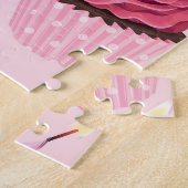 Pastel roze cupcakes:  patroon. legpuzzel (Zijkant)