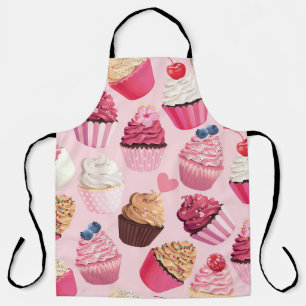 Pastel roze cupcakes:  patroon. schort