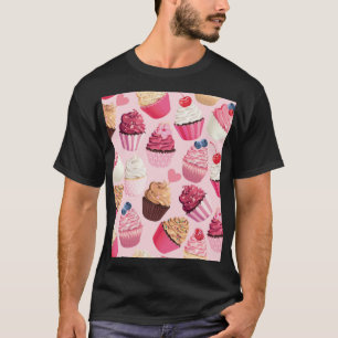 Pastel roze cupcakes: patroon. t-shirt