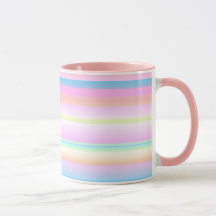 Pastel roze cute palet strepen mok