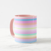 Pastel roze cute palet strepen mok (Voorkant links)