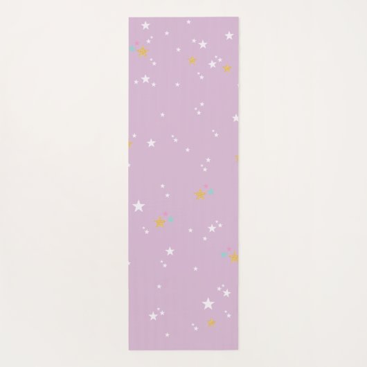 Pastel Roze | Cute Rainbow Unicorn Pattern Kinder Yogamat (Achterkant)