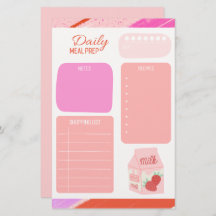 Pastel Roze Dagelijkse Maaltijd Planner boodschapp
