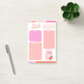 Pastel Roze Dagelijkse Maaltijd Planner boodschapp Post-it® Notes (Kantoor)