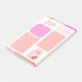 Pastel Roze Dagelijkse Maaltijd Planner boodschapp Post-it® Notes (Schuin)