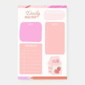 Pastel Roze Dagelijkse Maaltijd Planner boodschapp Post-it® Notes (Voorkant)