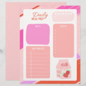 Pastel Roze Dagelijkse Maaltijd Prep (Voorkant / Achterkant)