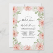 Pastel Roze Dahlia Bruiloftsfeest Kaart (Voorkant)
