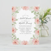Pastel Roze Dahlia Bruiloftsfeest Kaart (Staand voorkant)