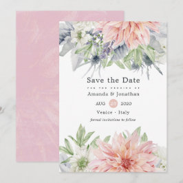 Pastel Roze Dahlia Trouw Save The Date