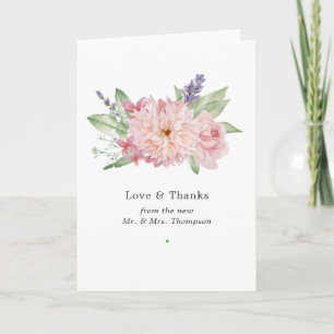 Pastel Roze Dahlia Trouw Trouwkaart Bedankkaart