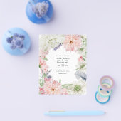Pastel Roze Dahlia Trouwuitnodiging Flyer (Enkel)