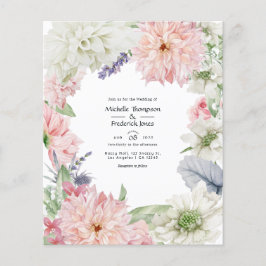 Pastel Roze Dahlia Trouwuitnodiging Flyer