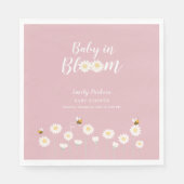 Pastel Roze Daisy Bloemen Baby in Bloem Douche Servet (Voorkant)