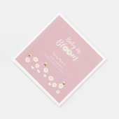 Pastel Roze Daisy Bloemen Baby in Bloem Douche Servet (Hoek)