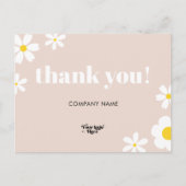 Pastel Roze Daisy Logo Merk Dank u Coupon Kaart (Voorkant)