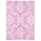 Pastel roze Damask Pattern Grungy Fins Klembord (Achterkant)