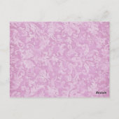 Pastel Roze Damask Trouwtafel Nummer Kaart (Achterkant)