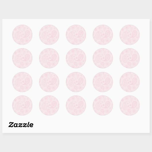 Pastel Roze design Ronde Sticker (Vel)