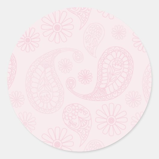 Pastel Roze design Ronde Sticker (Voorkant)