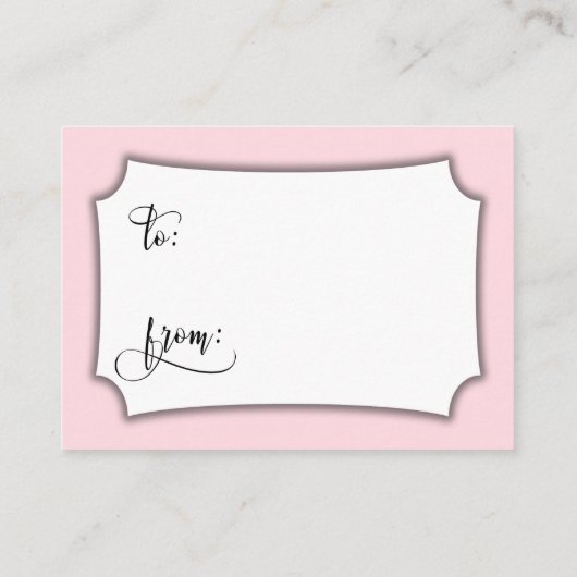 Pastel Roze Display Vrijgezellenfeest Cadeaukaart Informatiekaartje (Achterkant)