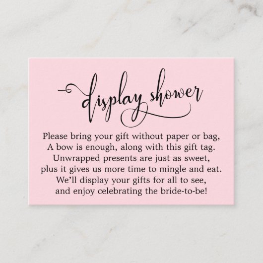 Pastel Roze Display Vrijgezellenfeest Cadeaukaart Informatiekaartje (Voorkant)