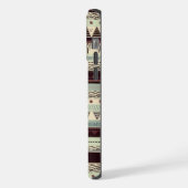  Pastel Roze Donkerbruin Azteeks Patroon iPhone Hoesje (Linkerkant)