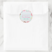 Pastel Roze Donut Birthday Donut Groei op Partij Ronde Sticker (Tas)