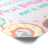 Pastel Roze Donut Birthday Groei Up Party Welkom Poster (Hoek)