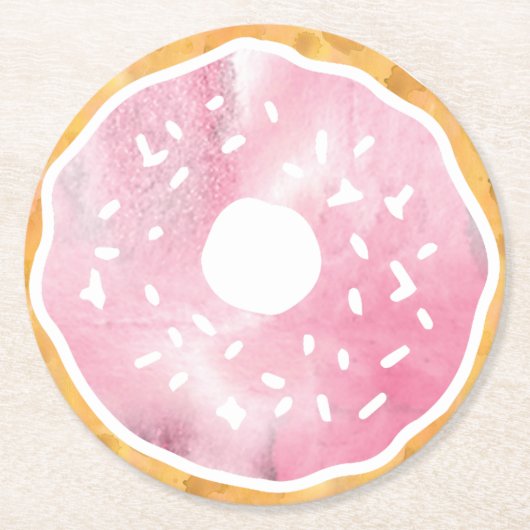 Pastel Roze Donut Onderzetters (Voorkant)