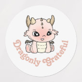 Pastel roze draak baby dankbare sticker (Design 1)