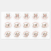 Pastel roze draak baby dankbare sticker (Vel)