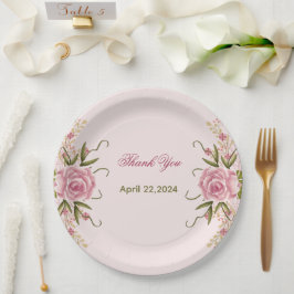 Pastel Roze Dubbel Scharnier Twin Verjaardag Bedan Papieren Bordje