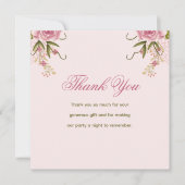 Pastel Roze Dubbele Joint Twin Verjaardag Dank u Bedankkaart (Voorkant)