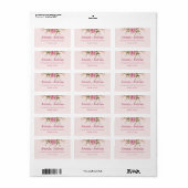 Pastel Roze Dubbele Joint Twin Verjaardag Dank u Etiket (Full Sheet)