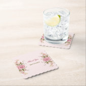 Pastel Roze Dubbele Joint Twin Verjaardag Dank u Kartonnen Onderzetters (Insitu)