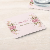 Pastel Roze Dubbele Joint Twin Verjaardag Dank u Kartonnen Onderzetters (Gebogen)