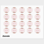 Pastel Roze Dubbele Joint Twin Verjaardag Dank u Ronde Sticker (Vel)