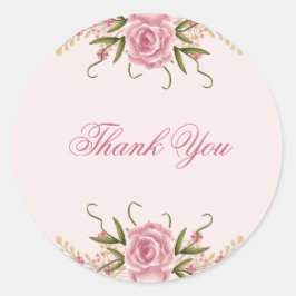 Pastel Roze Dubbele Joint Twin Verjaardag Dank u Ronde Sticker