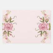 Pastel Roze Dubbele Joint Twin Verjaardag Inpakpapier Vel (Voorkant)