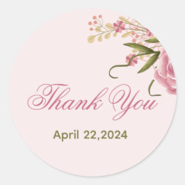 Pastel Roze Dubbele Joint Twin Verjaardag Ronde Sticker