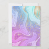 Pastel Roze Eenhoorn Vloeibaar marmer Girly Modern Kaart (Achterkant)