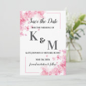 Pastel Roze Eenvoudig Abstract Minimaal Save The Date (Staand voorkant)