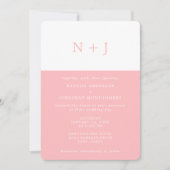 Pastel roze Eenvoudig Elegant Classic Minimal Wedd Kaart (Voorkant)