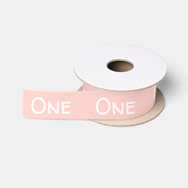 Pastel roze eerste geboorte satijn lint