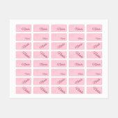 Pastel roze effen kleur gepersonaliseerd labels (Vel)