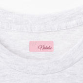 Pastel roze effen kleur gepersonaliseerd labels (Aangebracht)