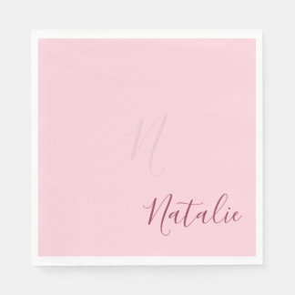 Pastel roze effen kleur - gepersonaliseerde elegan servet
