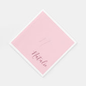 Pastel roze effen kleur - gepersonaliseerde elegan servet (Hoek)