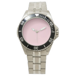 Pastel roze effen kleur | Klassiek | Elegant Horloge